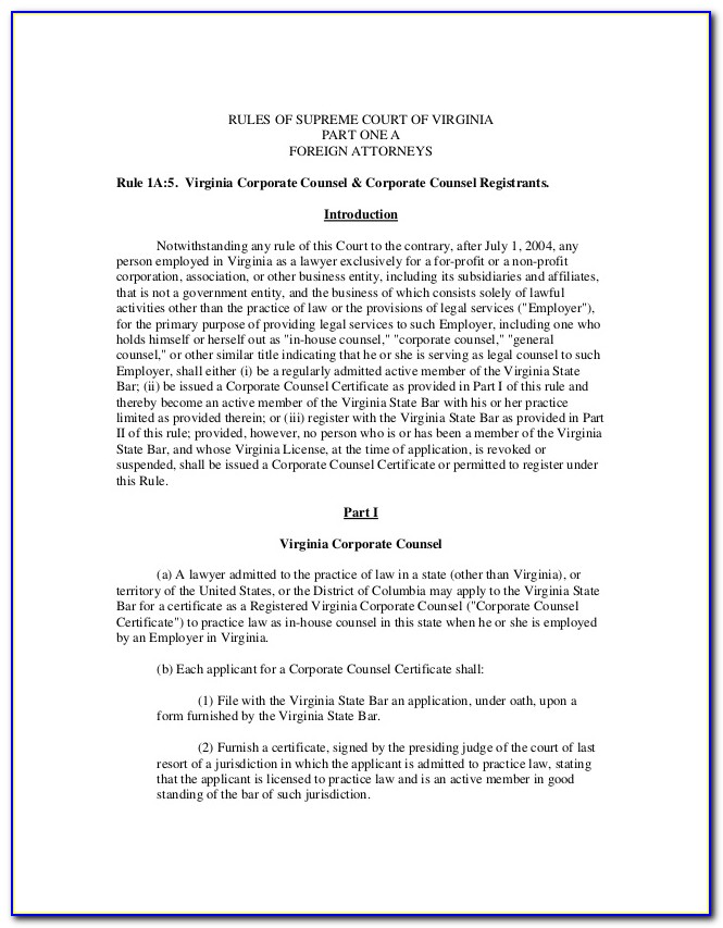 Virginia Certificate Of Good Standing Attorney