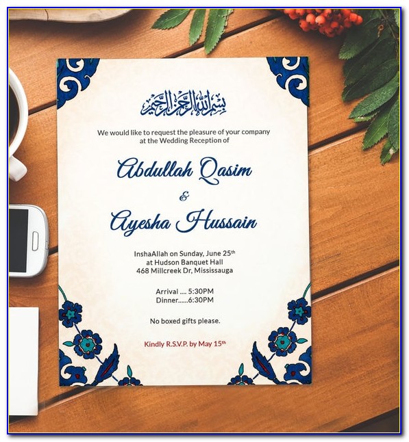 Walima Wedding Card Wordings