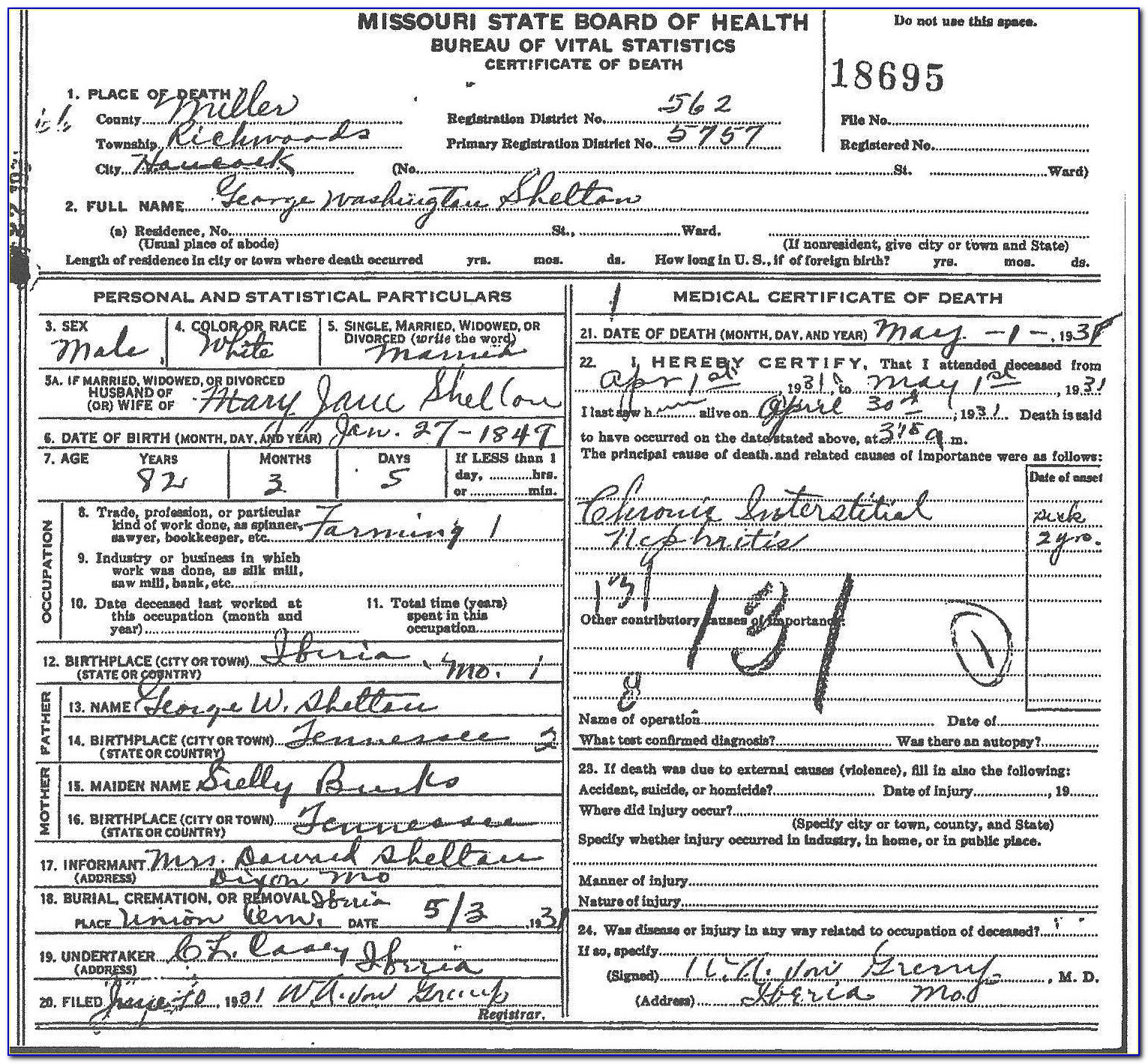 Washington Death Certificate Request Form