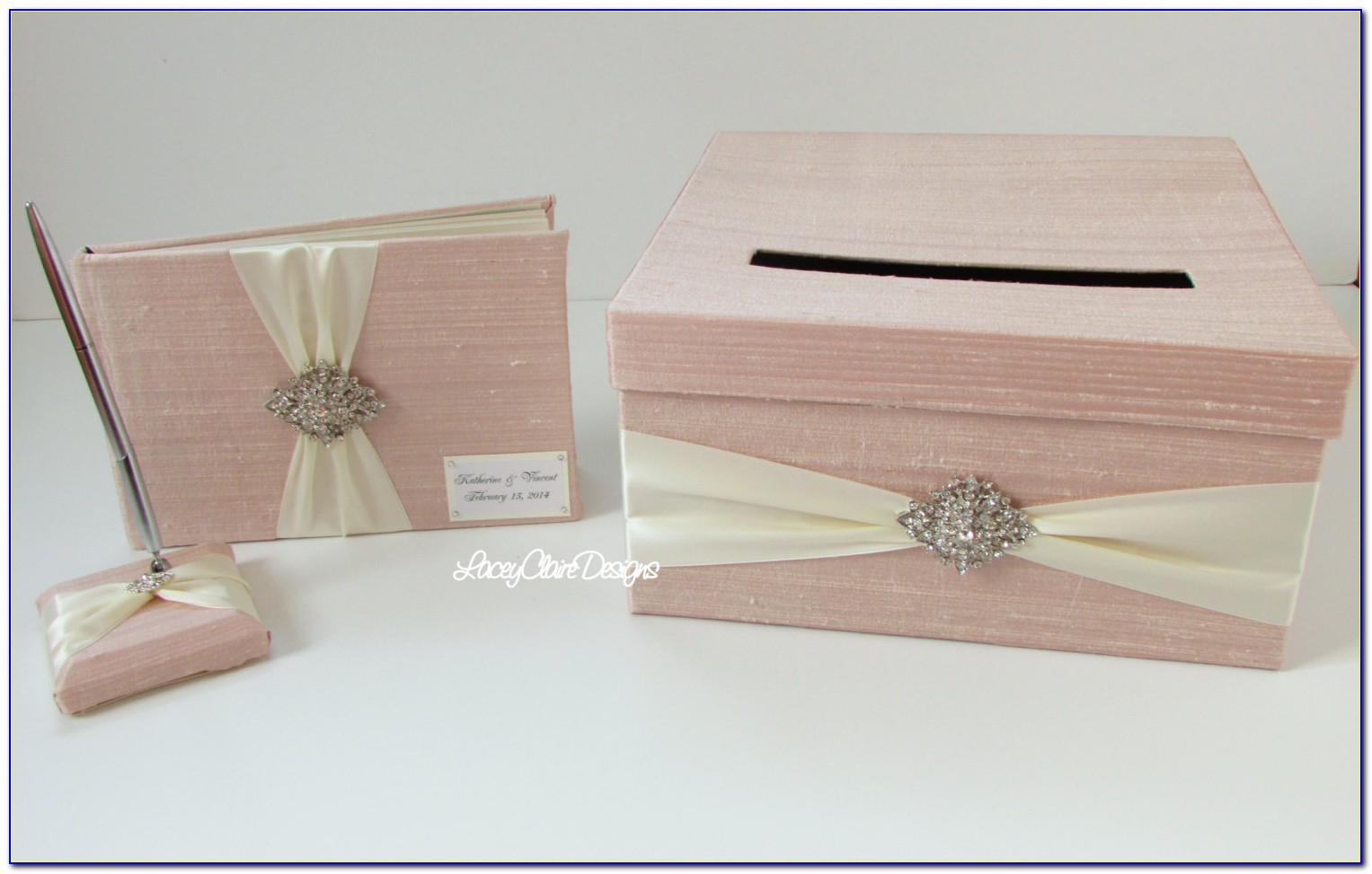 Wedding Card Box And Guest Book Set