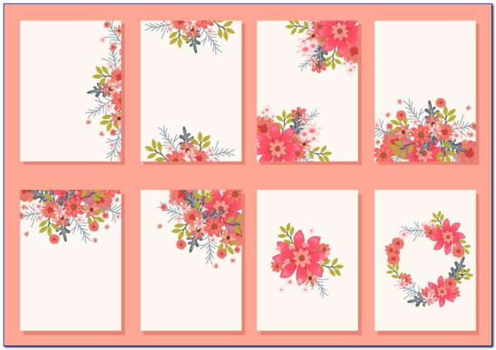 Wedding Card Floral Template