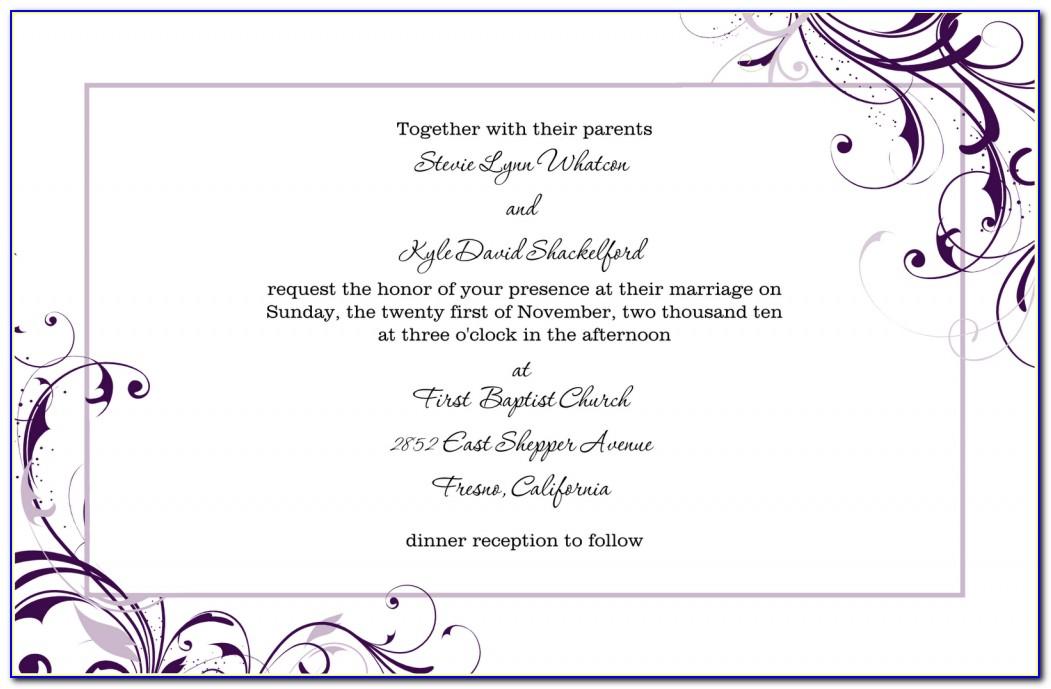 Wedding Invitation Card Template Word