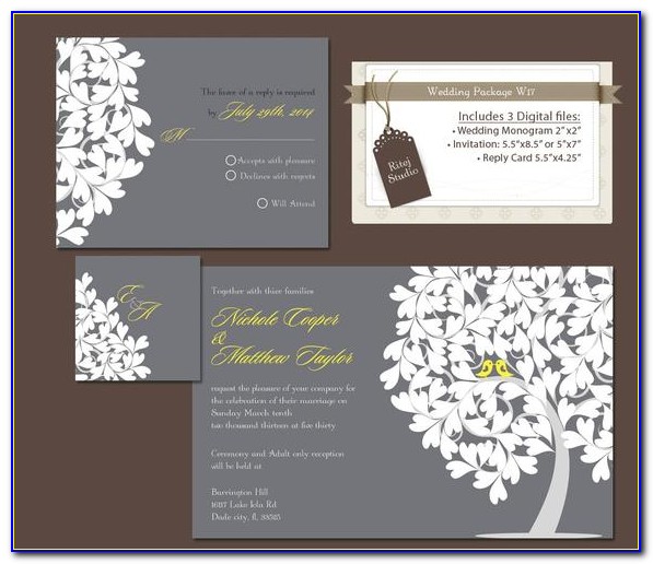 Wedding Invitations With Matching Rsvp Cards