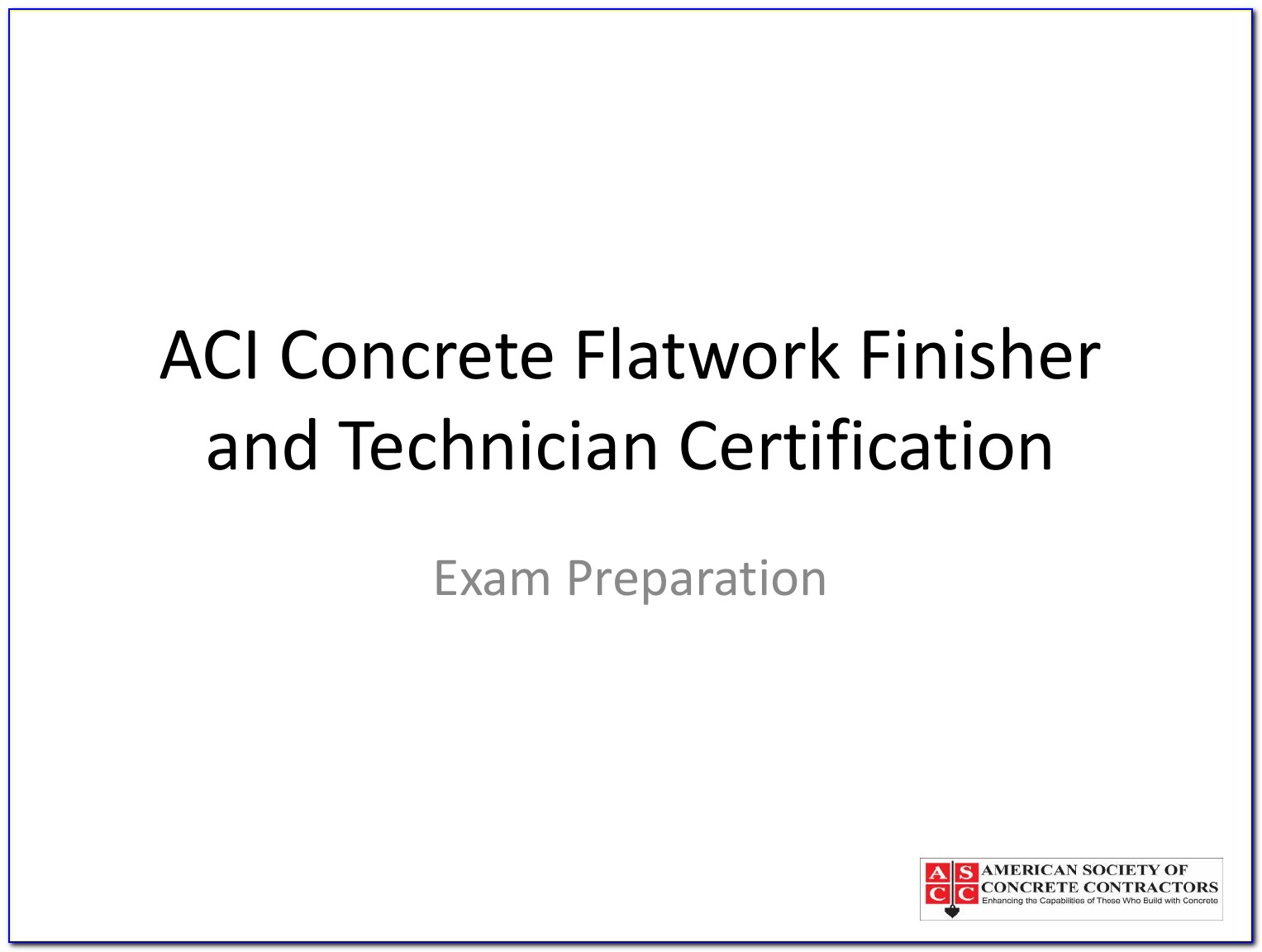 Aci Concrete Certification Alabama