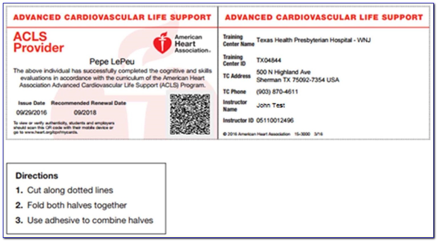 Aha Cpr Certification Card