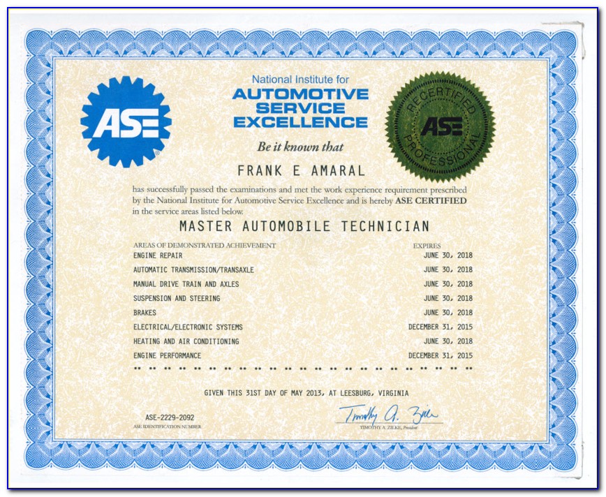 Ase Certification Diesel Engines