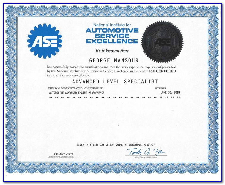 Ase Certification Diesel Mechanic