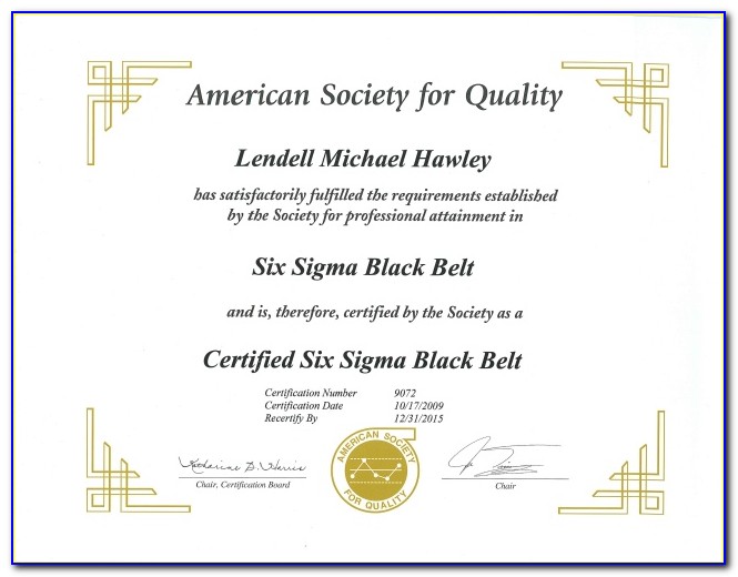 Asq Green Belt Certification Exam