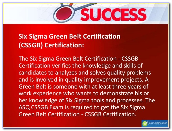 Asq Green Belt Certification Passing Score