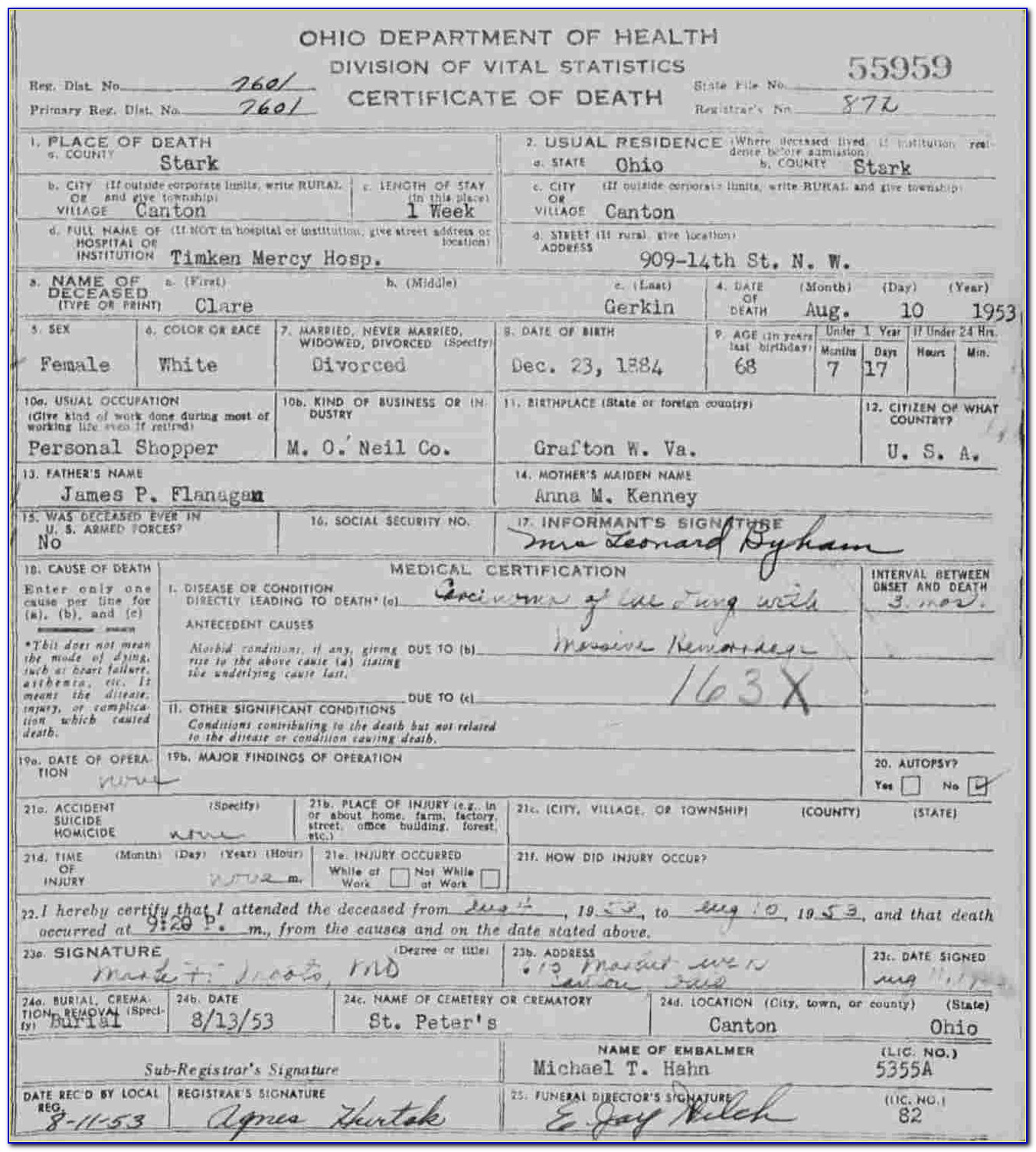 Birth Certificate Canton Oh