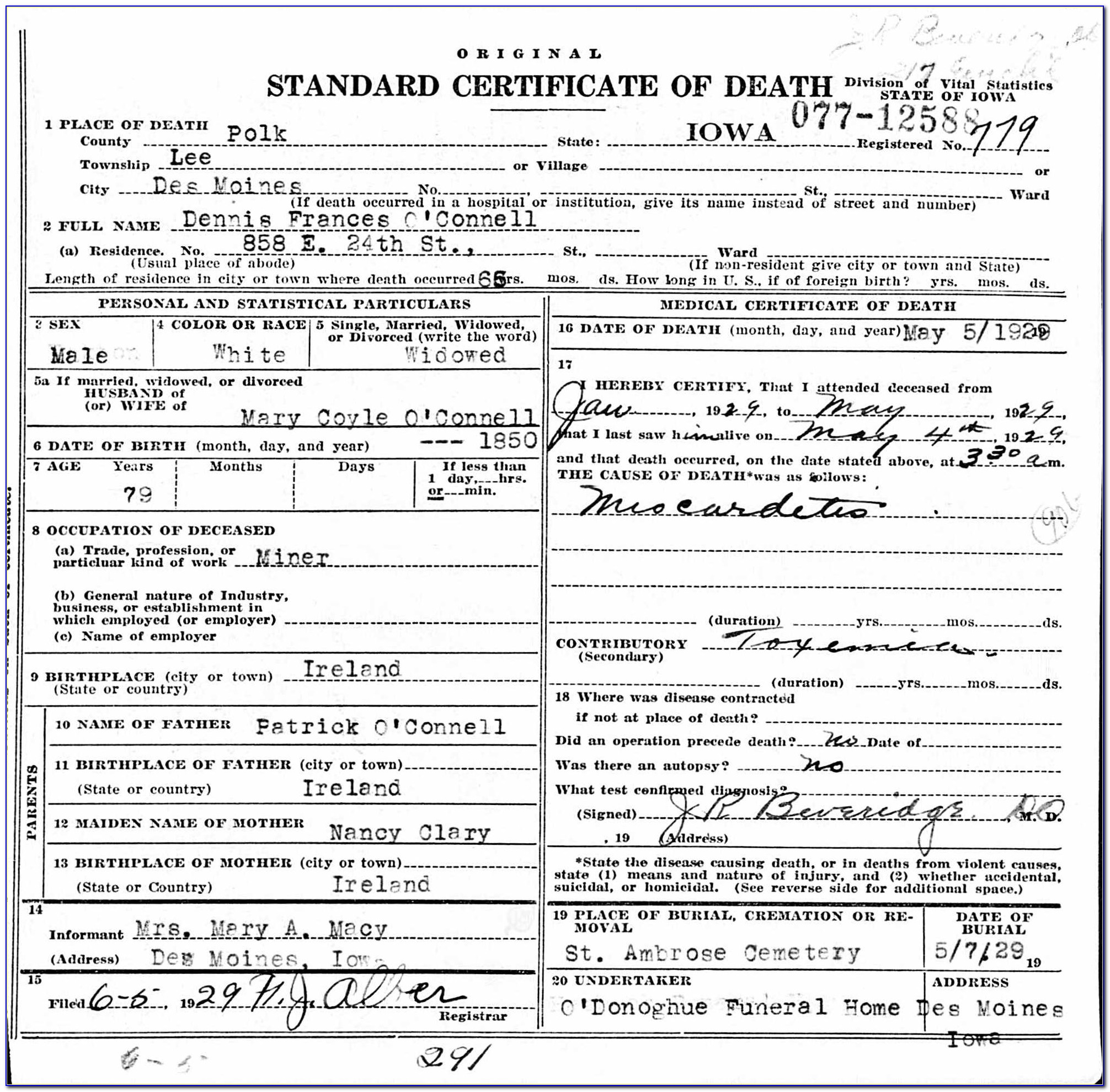 Birth Certificate Polk County Iowa