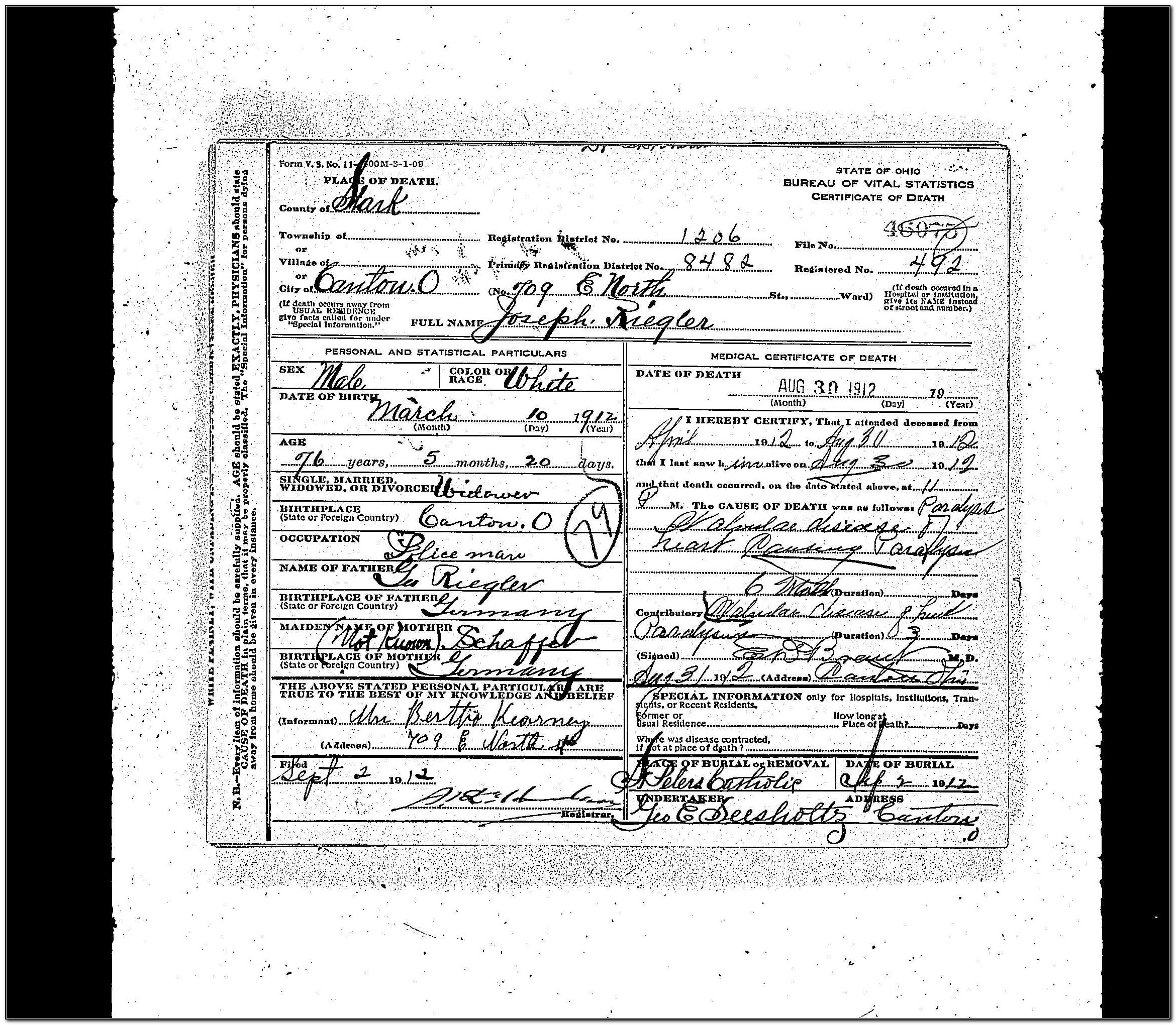 Birth Certificate Replacement Canton Ohio