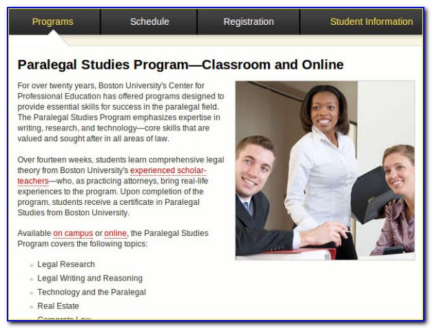 Boston University Paralegal Certificate Tuition