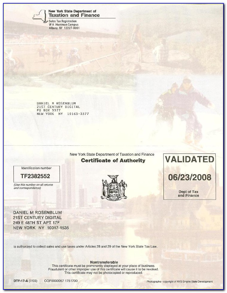 Certificate Of Authorization Nyc Dob