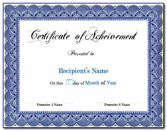 Certificate Of Completion Ojt Template Free Download