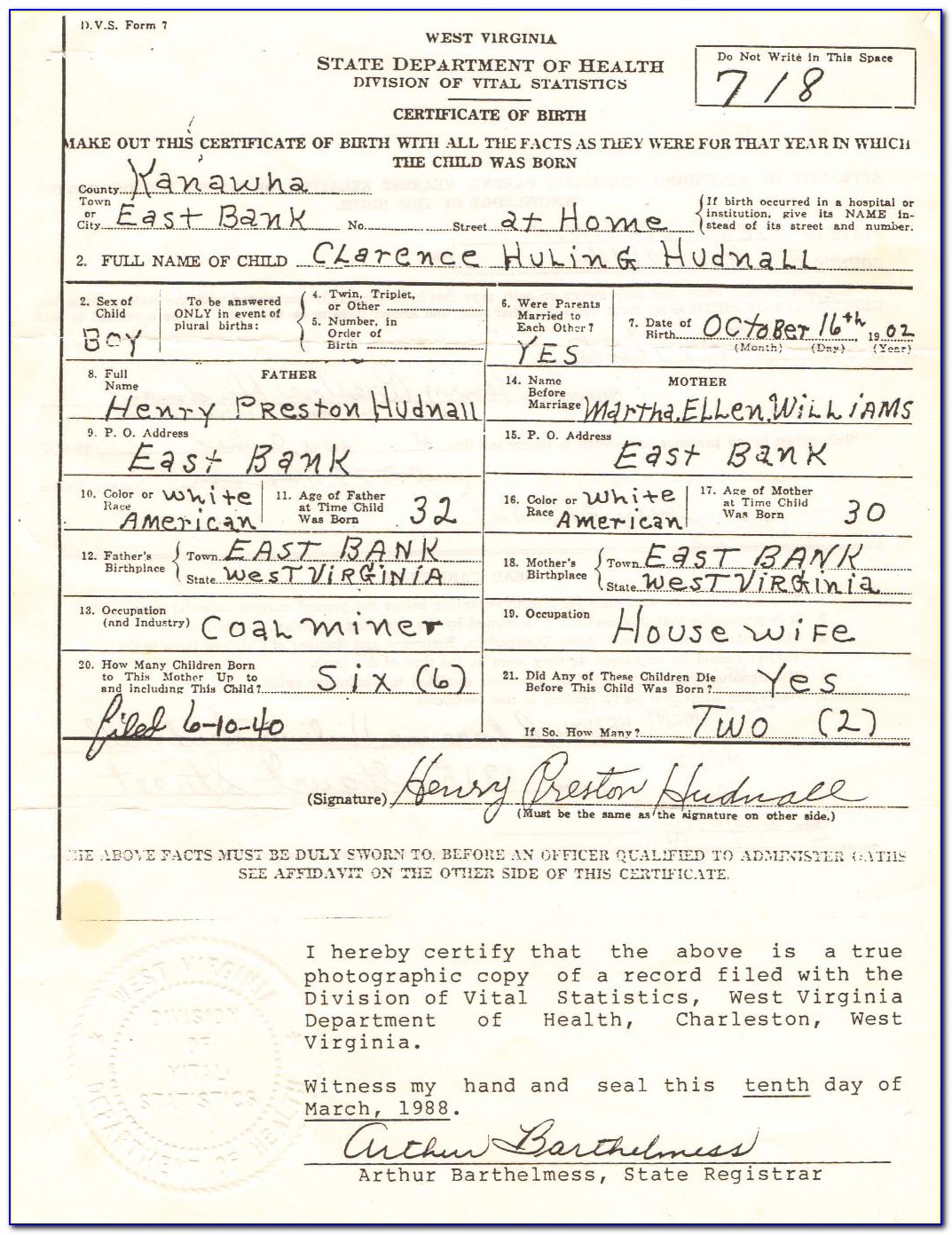 Certificate Of Live Birth Charleston Wv