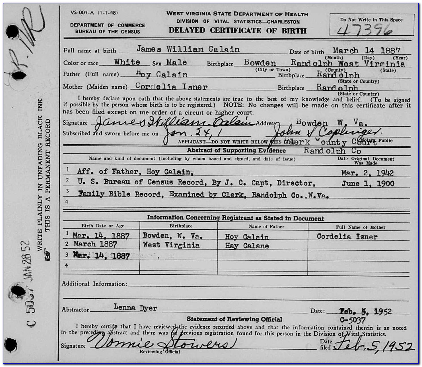 Certified Birth Certificate Charleston Wv