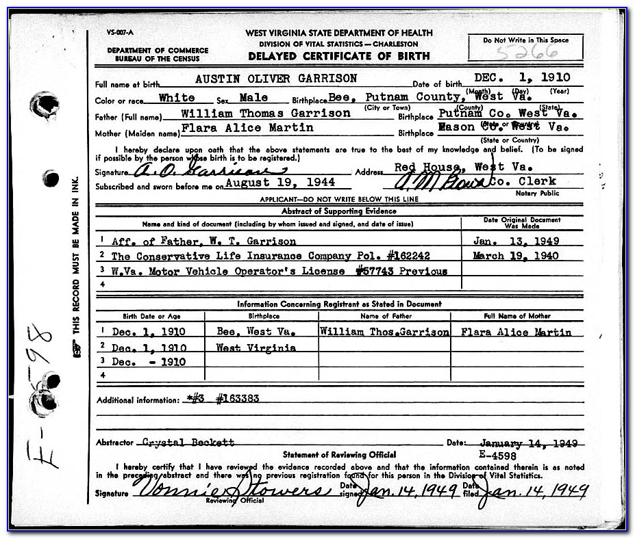 Charleston Wv Birth Certificate Office
