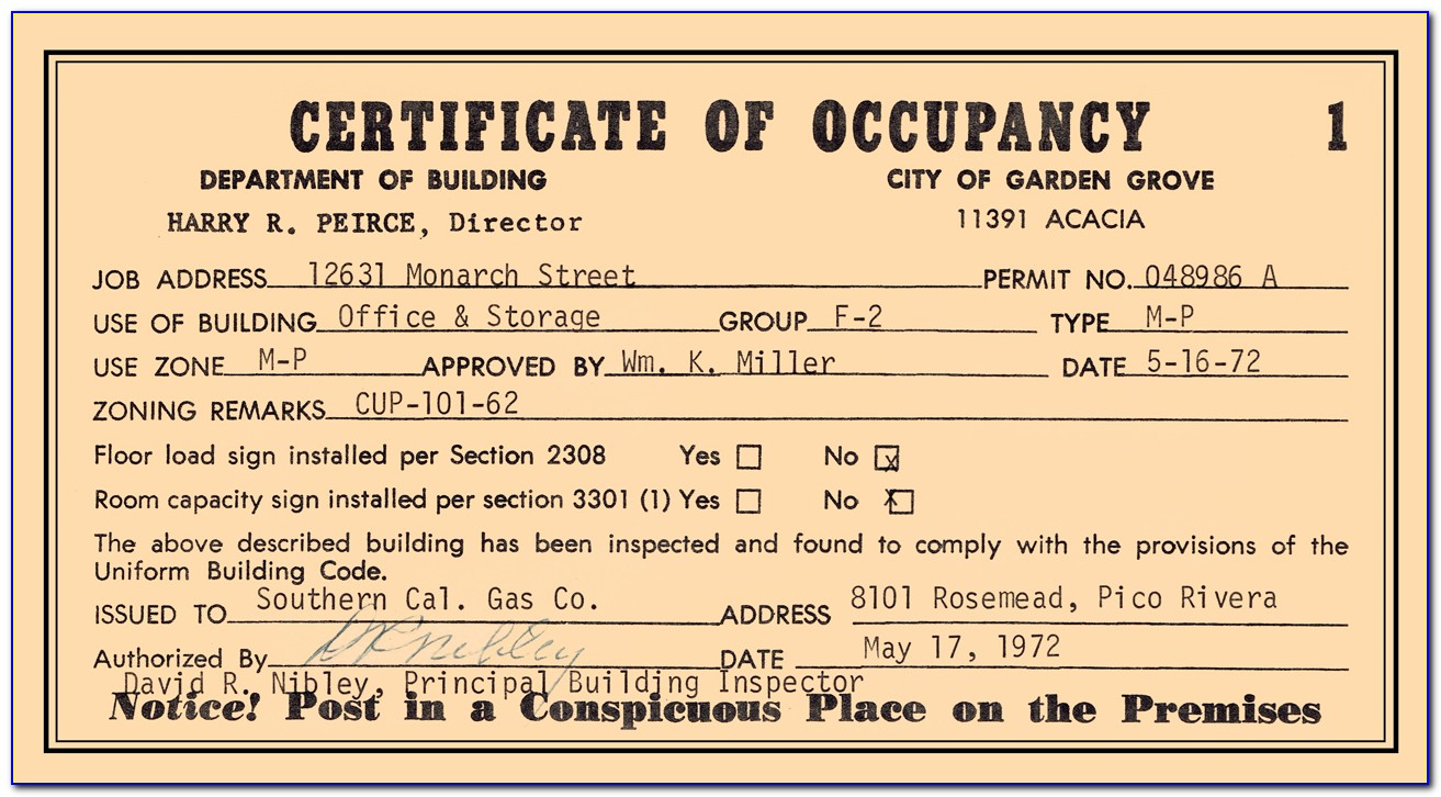 City Of Houston Certificate Of Occupancy Application