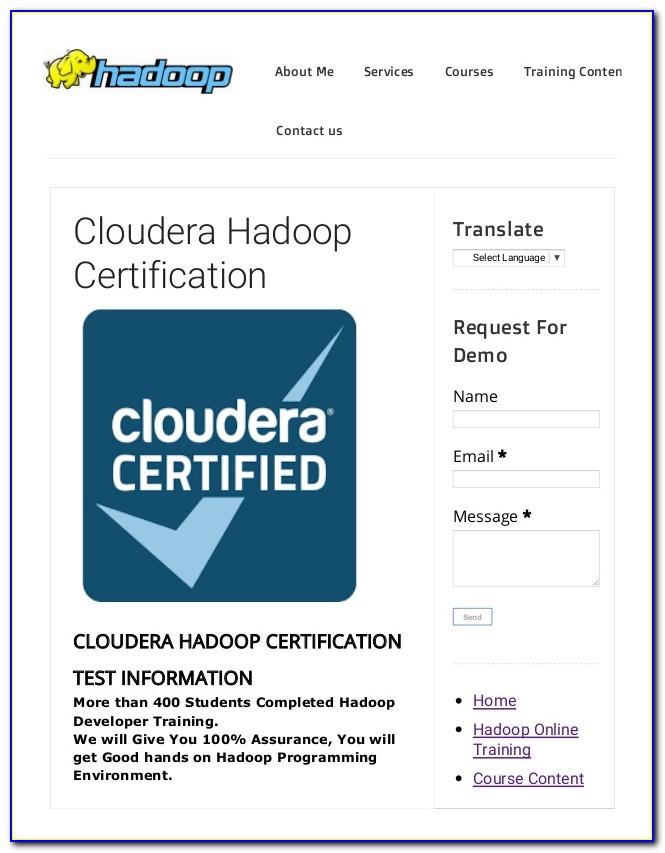 Cloudera Hadoop Certification Training