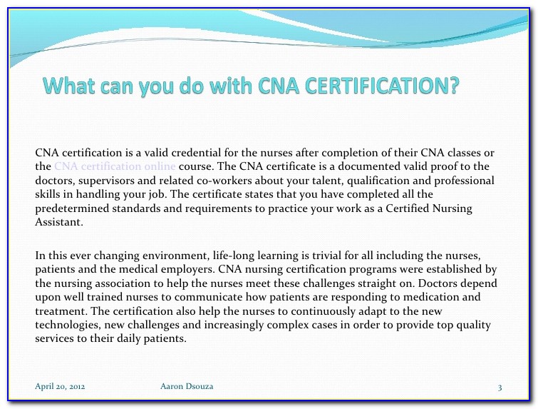 Cna Certification Evaluation Wisconsin