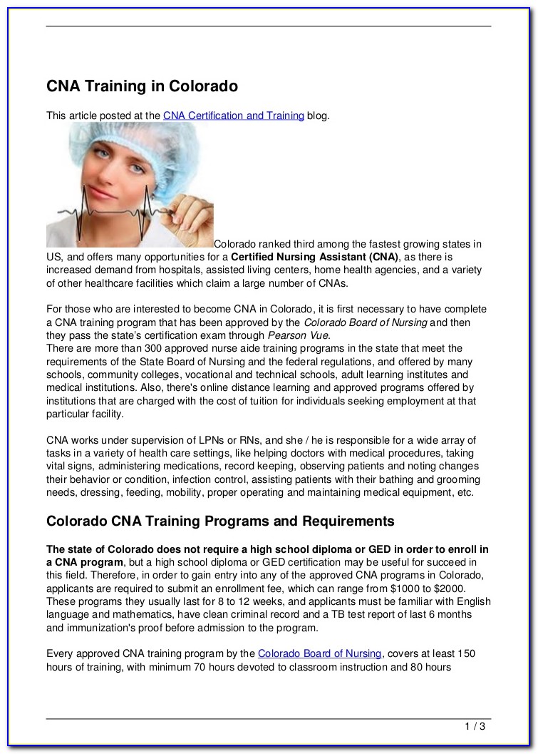 Cna License Colorado