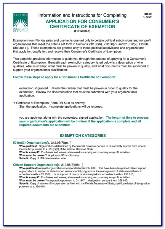 Consumer's Certificate Of Exemption Renewal