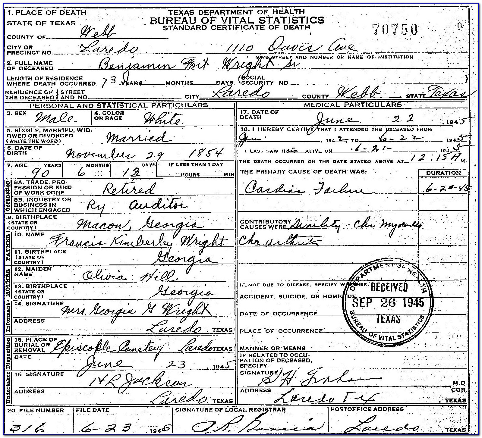 Copy Of Birth Certificate Laredo Tx