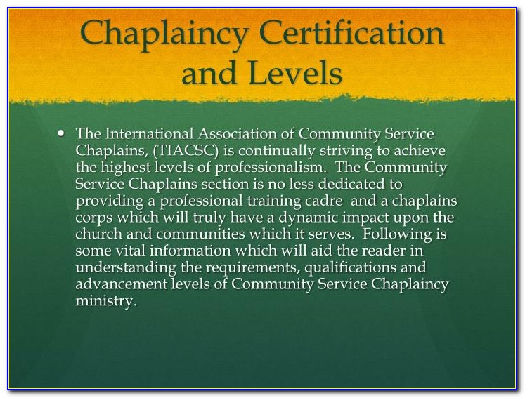 Cpe Certification Chaplain Online