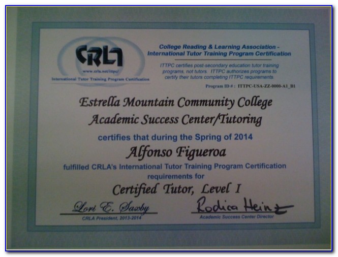 Crla Master Tutor Certification