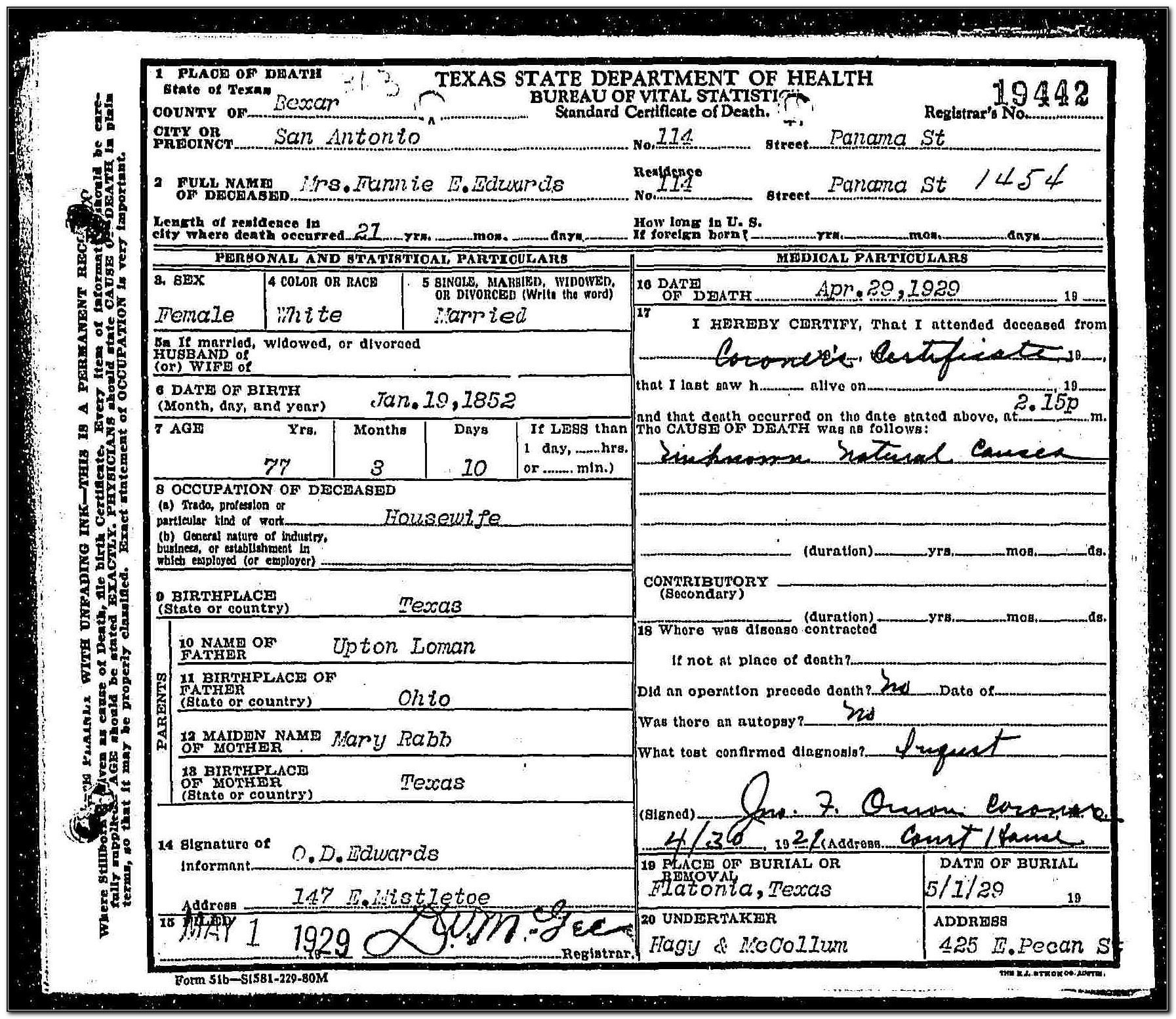 Death Certificate Los Angeles County Recorder