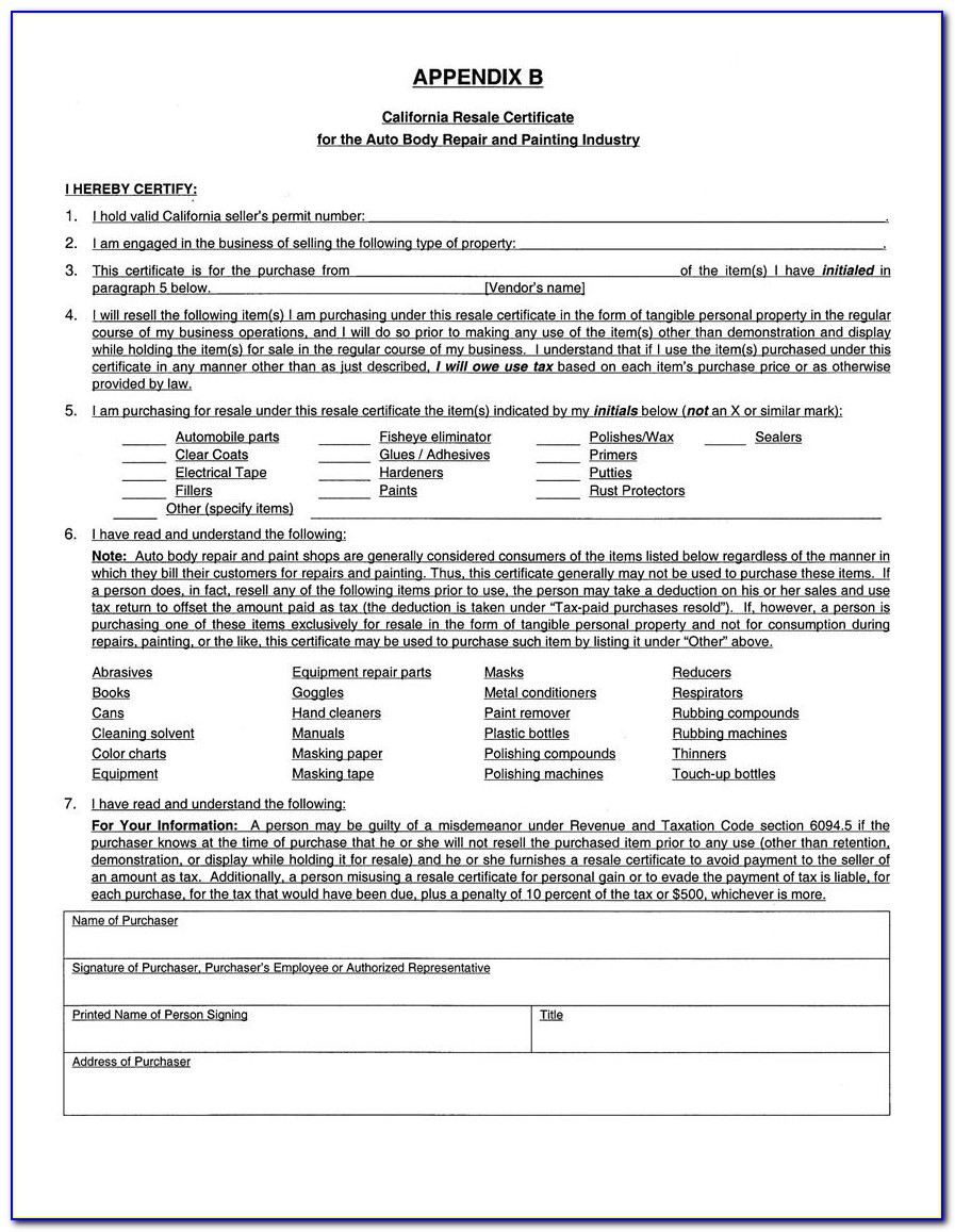 Delaware Resale Exemption Certificate