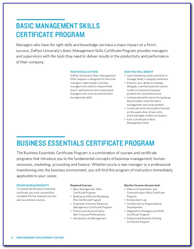 Depaul University Online Certificate Programs