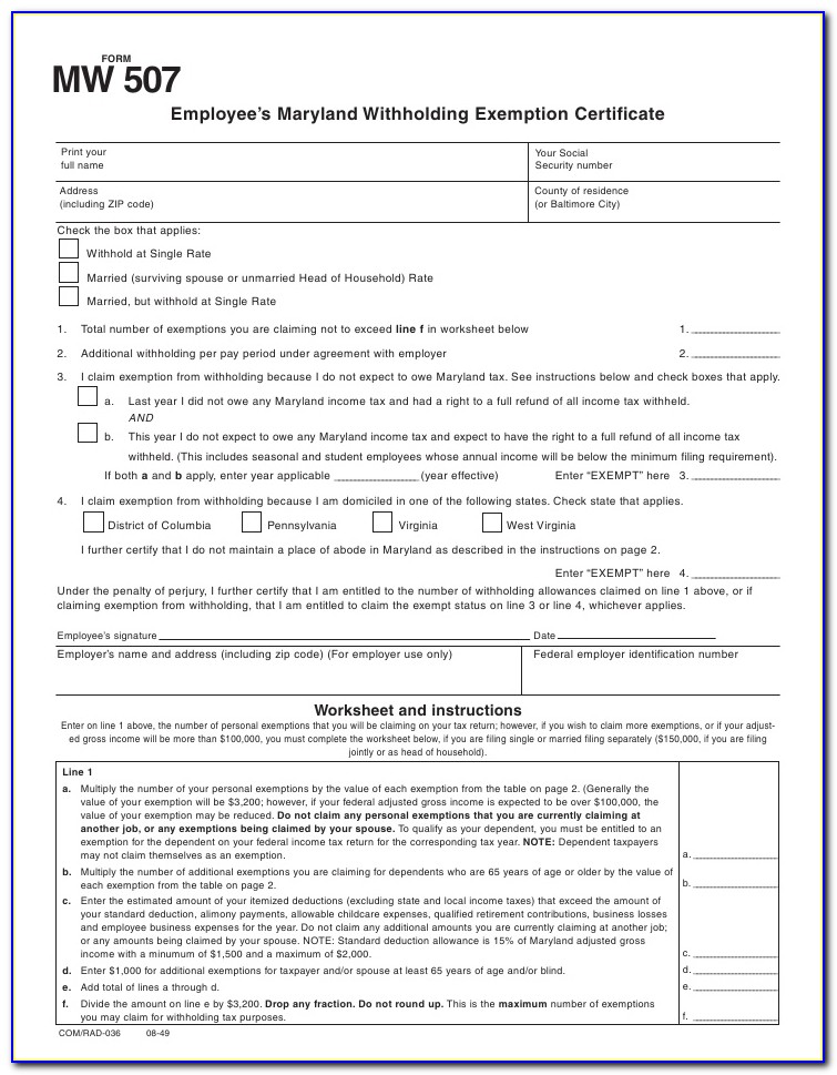 Employee's Withholding Exemption Certificate Arkansas