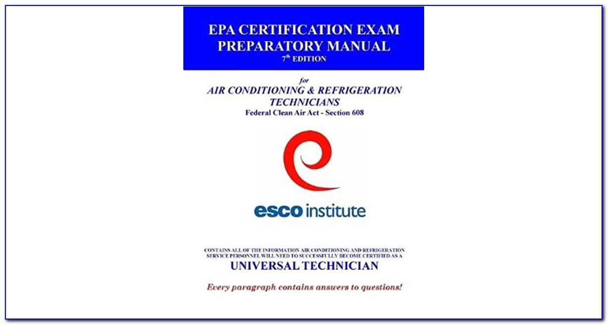 Epa 608 Technician Certification Practice Test Answers