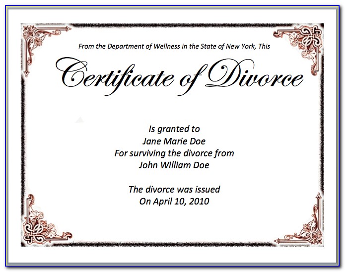 Fake Divorce Certificate Free