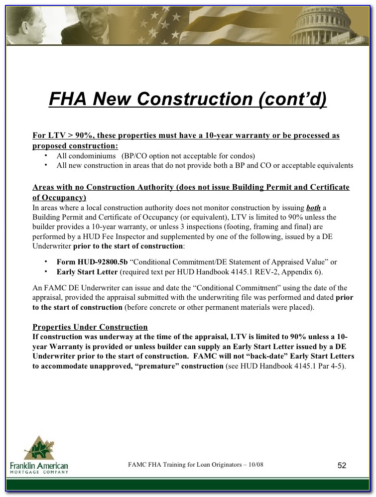 Fha Builder Certification 92541