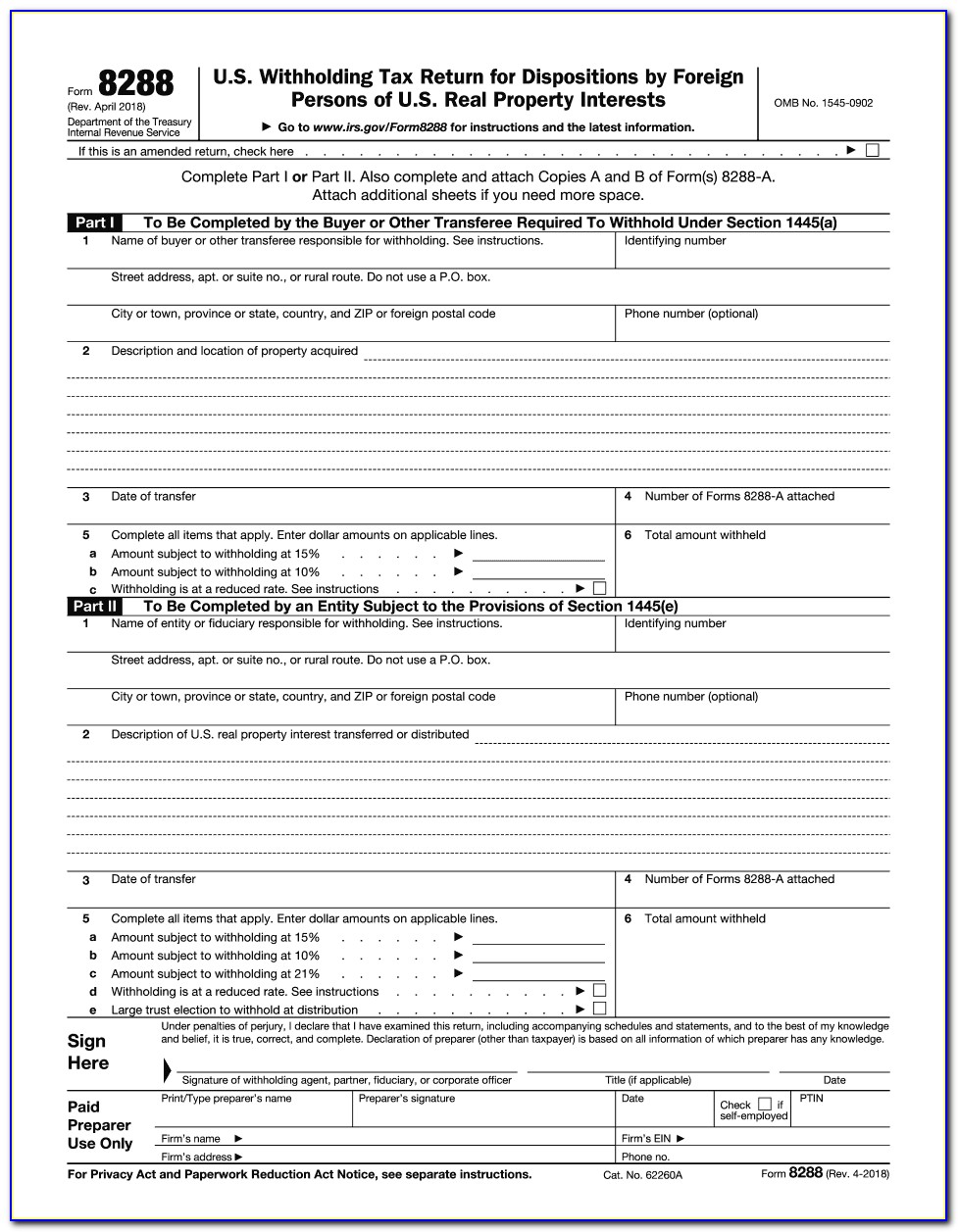 Firpta Withholding Certificate Form