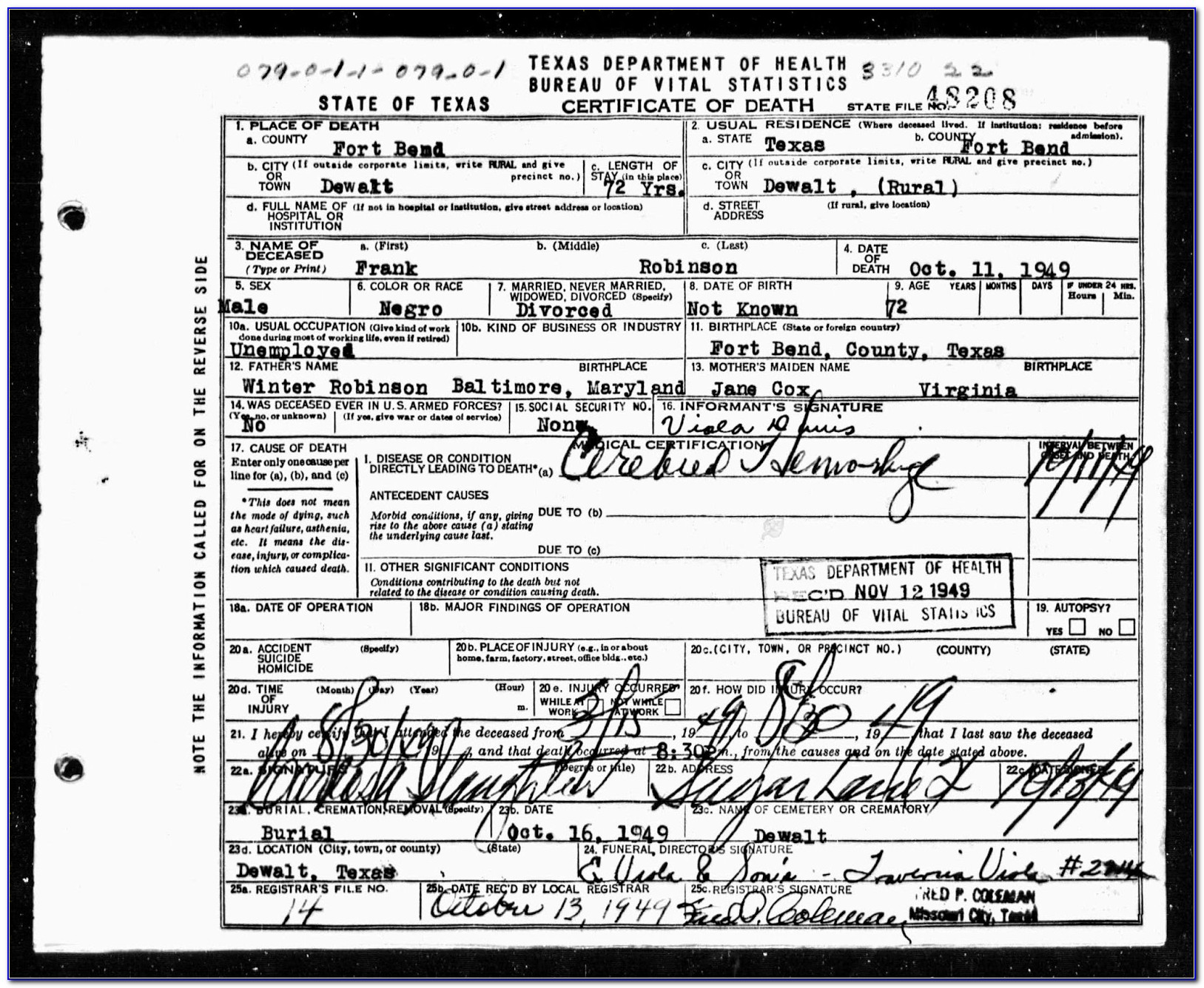 Fort Bend County Clerk Birth Certificate