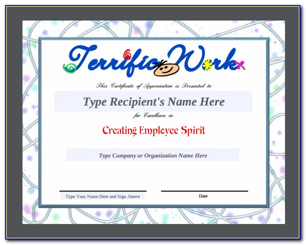 Free Printable Certificate Of Appreciation For Parents