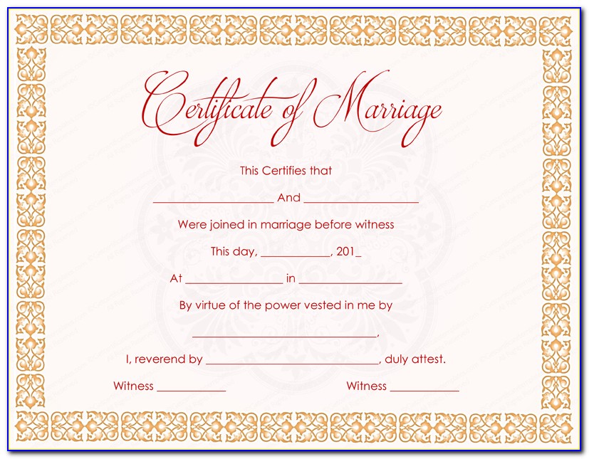 Free Printable Editable Marriage Certificates