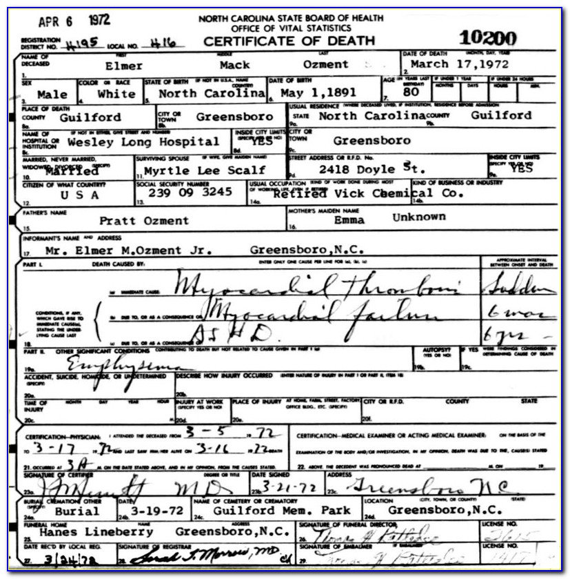Get Birth Certificate Greensboro Nc