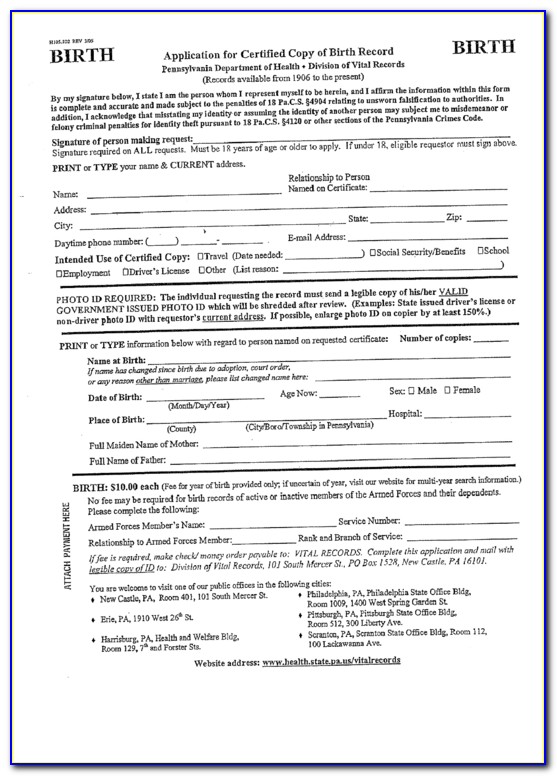 Get Pa Birth Certificate Online
