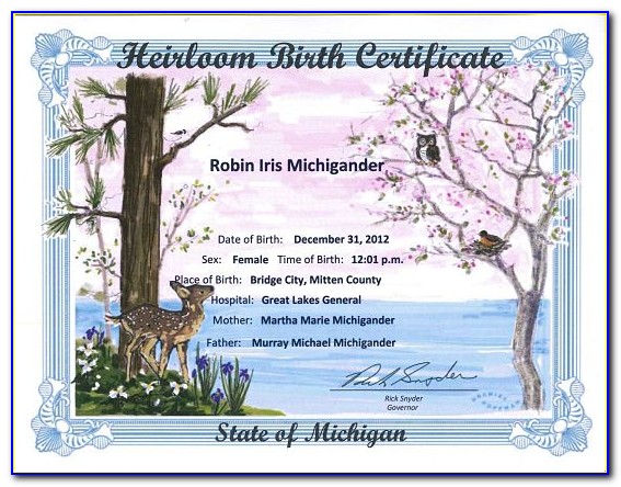 Heirloom Birth Certificate Colorado