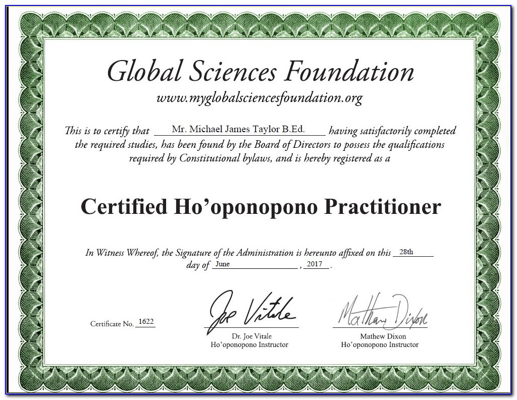 Ho'oponopono Course Certification