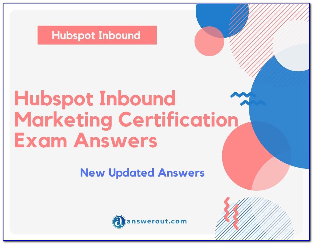Hubspot Inbound Marketing Certification Answers 2020