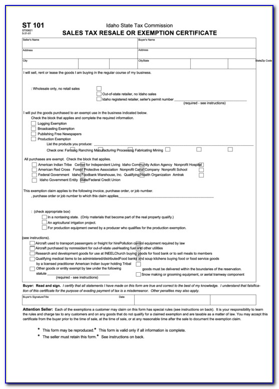 Idaho Resale Certificate Verification