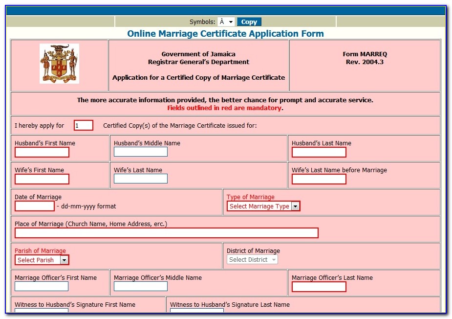 Jamaican Marriage Certificate Cost
