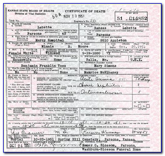 Kansas Department Of Vital Records Birth Certificate