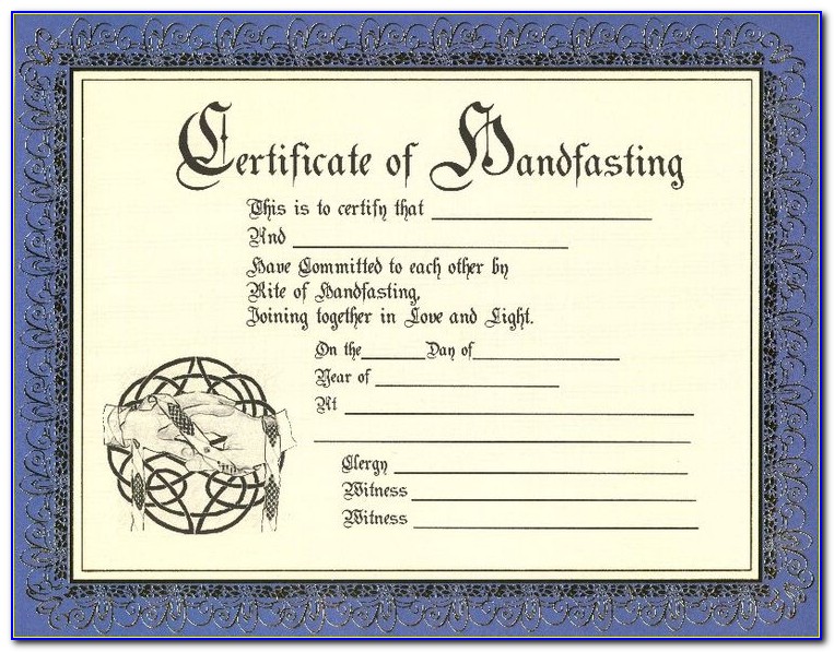 Keepsake Marriage Certificate Fill Out
